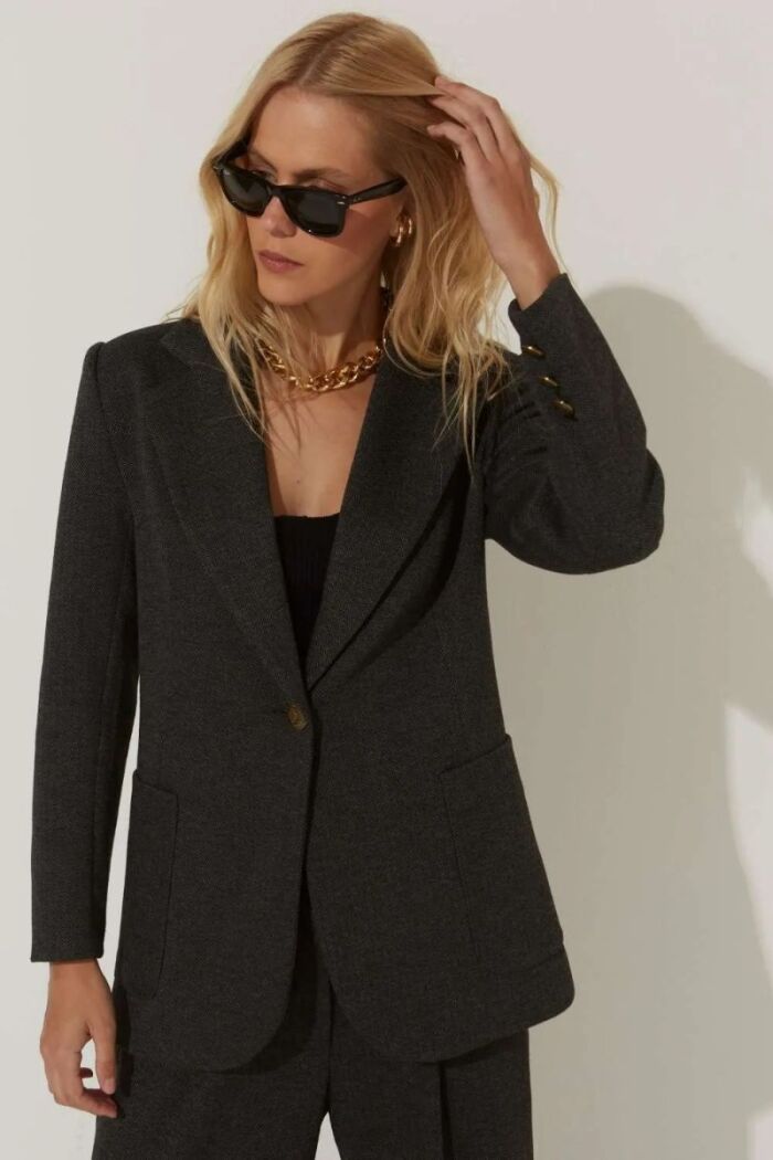 Imagem de Blazer Isa Chevron Chumbo Le Blog