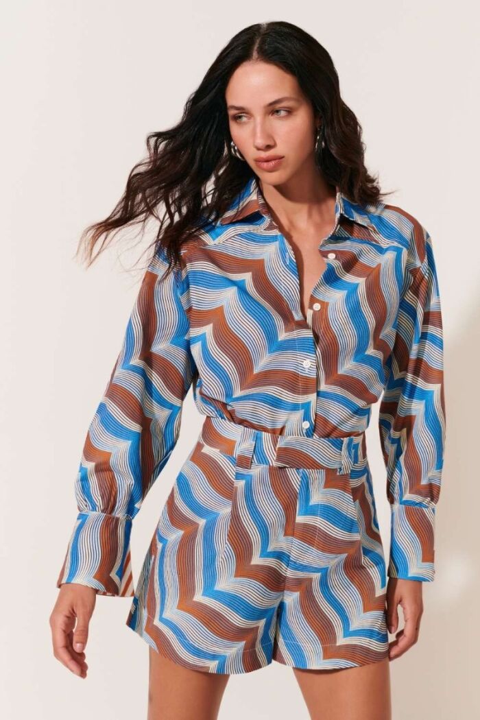 Imagem de Camisa Matilde Estampa Gráfica Azul Le Blog