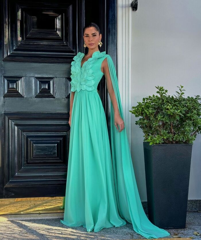 Imagem de Vestido Vanessa Verde Água D´teliê
