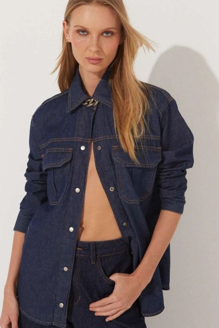 Imagem de Camisa Lilian Jeans Escuro Le Blog