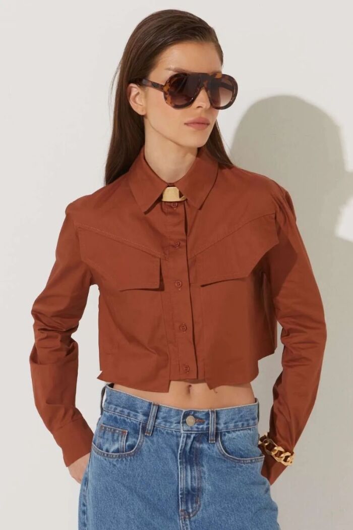 Imagem de Camisa Meg Marrom Mocha Le Blog