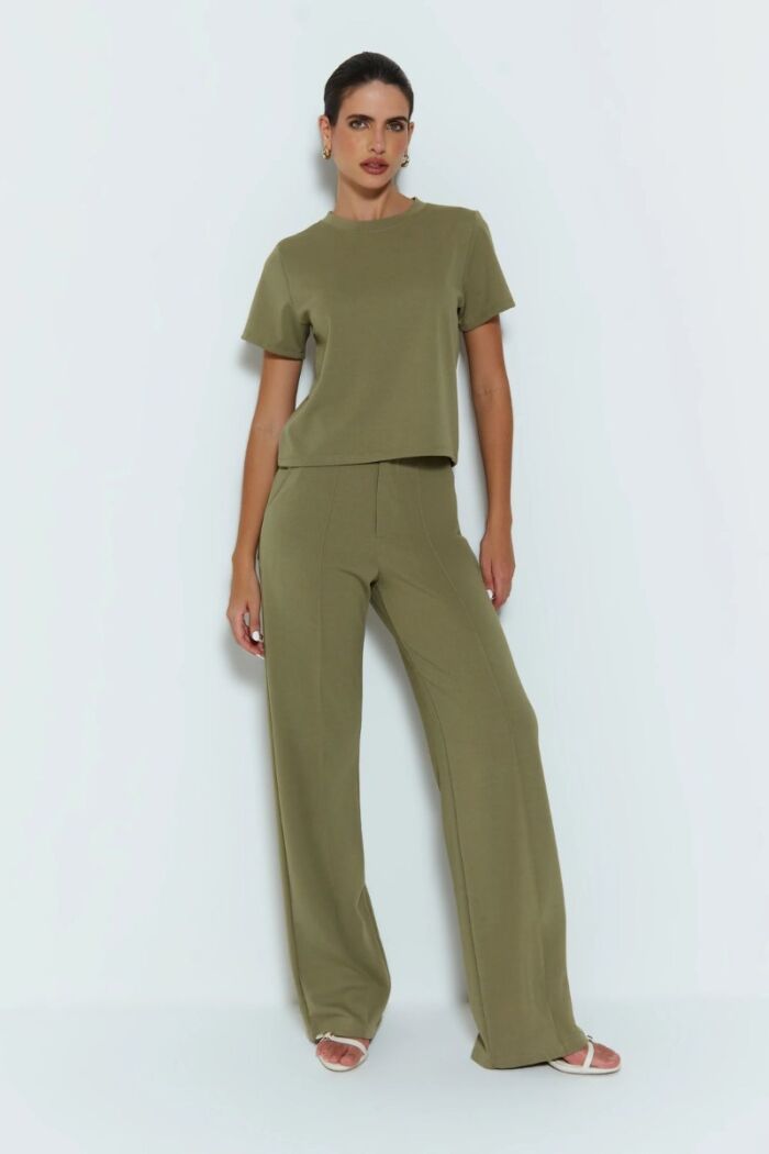 Imagem de Blusa Manga Curta Reta Verde Moss Zen