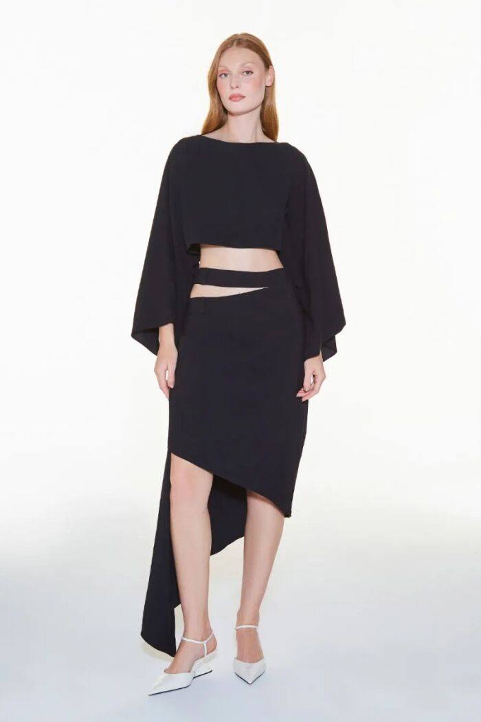 Imagem de Saia Curta Cós Duplo Preta Zen