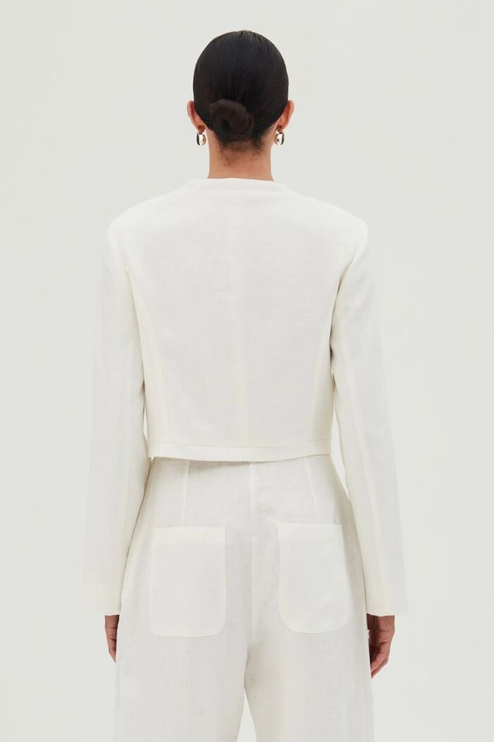 Imagem de Blazer Curto Com Bolsos Frontais Branco Zen