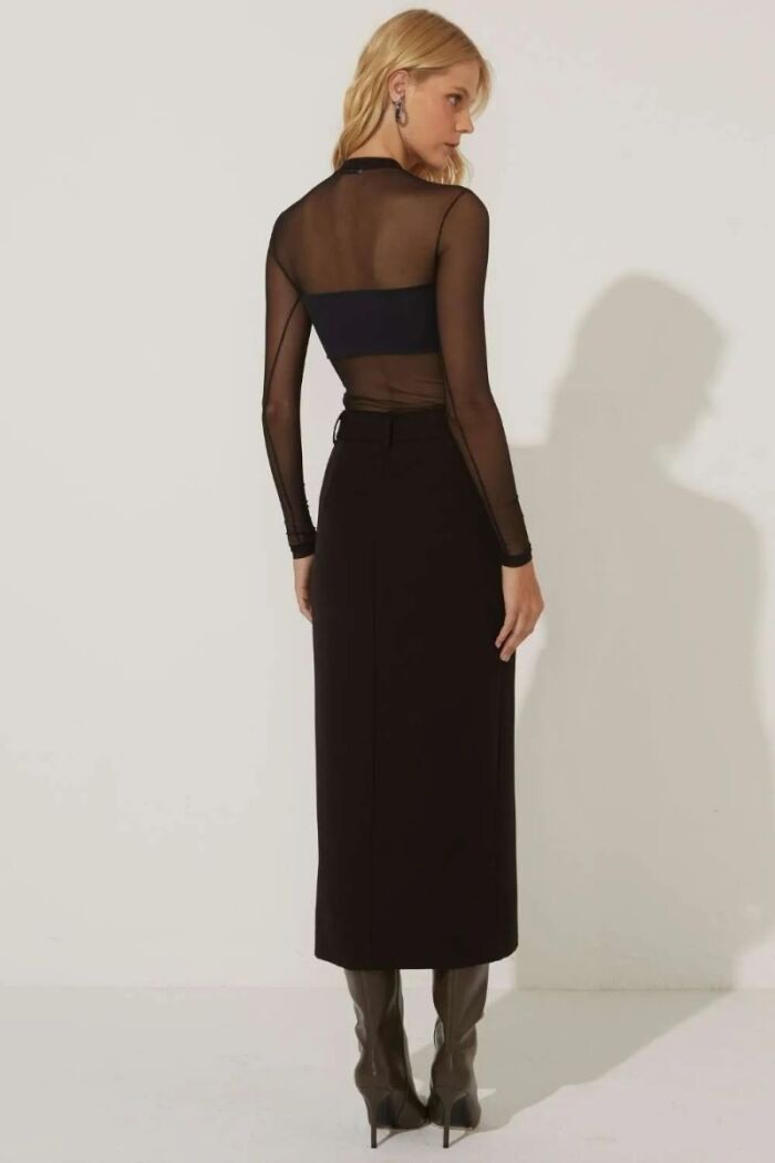 Imagem de Saia Mídi Juliana Preta Le Blog