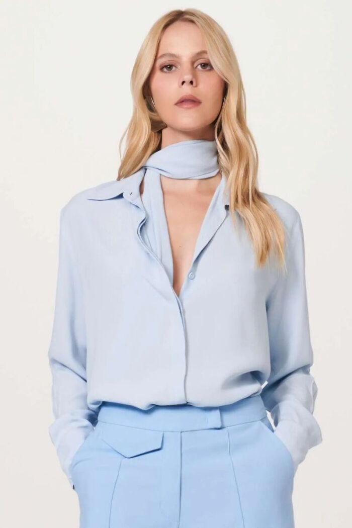 Imagem de Camisa Olívia Azul Glacial Le Blog