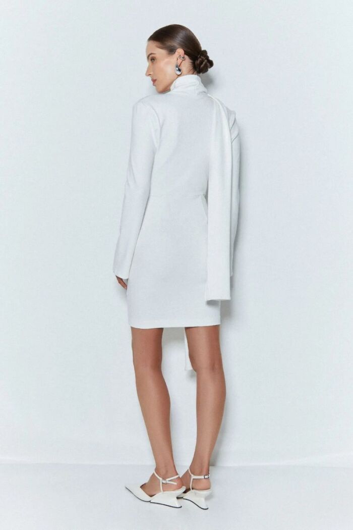 Imagem de Vestido Curto Franzido No Quadril Com Faixa Zen