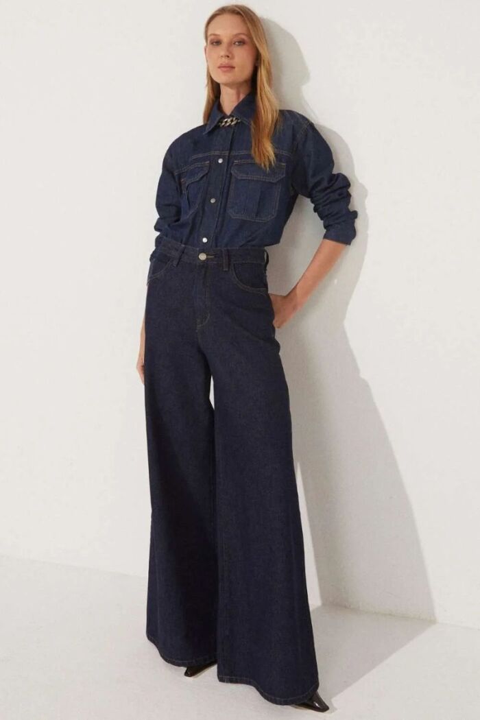 Imagem de Calça Lilian Jeans Escuro Le Blog