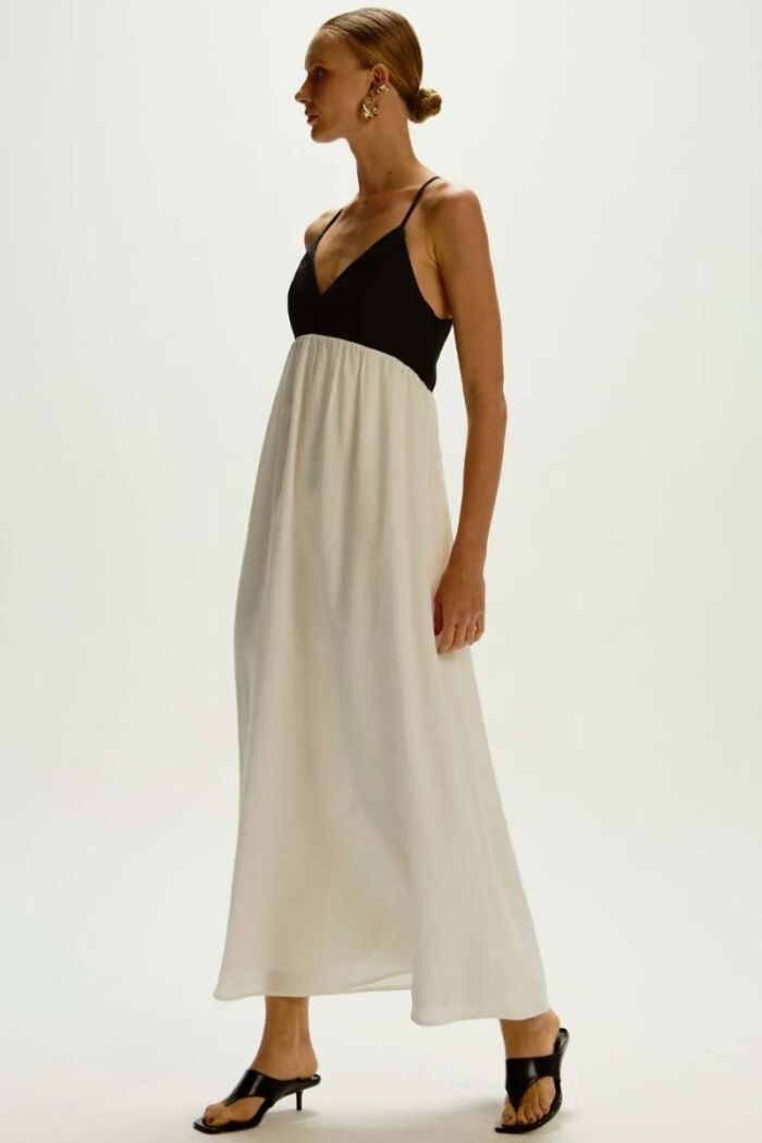 Imagem de Vestido Luiza Off White Com Preto Le Blog