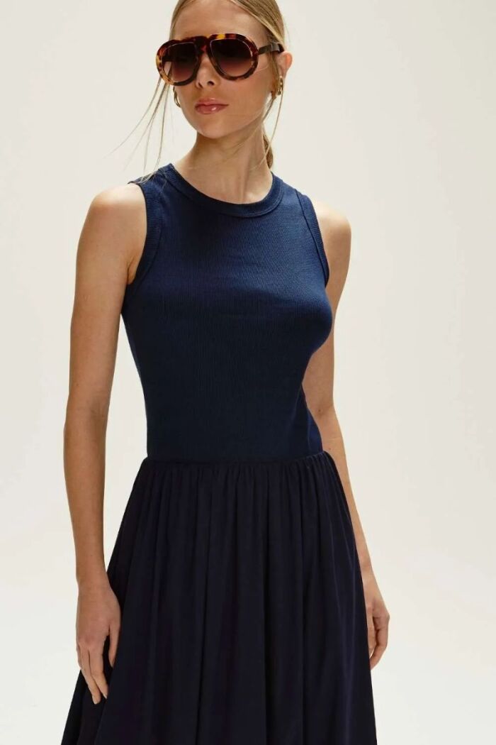 Imagem de Vestido Priscila Azul Marinho Le Blog