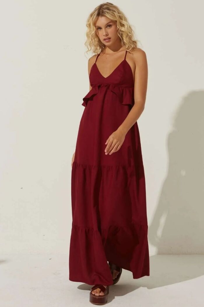 Imagem de Vestido Yasmin Vermelho Escuro Le Blog