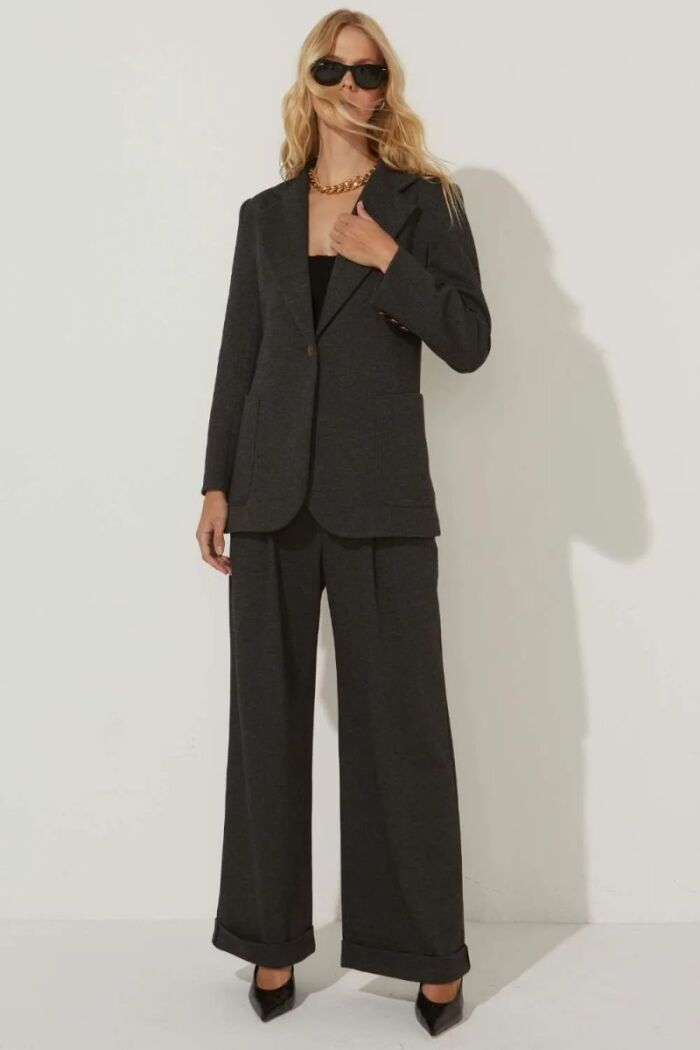 Imagem de Blazer Isa Chevron Chumbo Le Blog