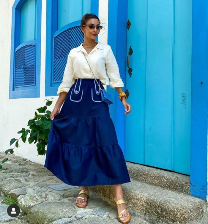 Imagem de Saia Azul Marinho Aquarella