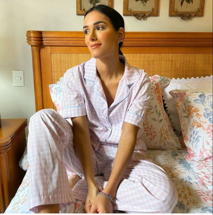 Imagem de Pijama Xadrez Rosa Aquarella