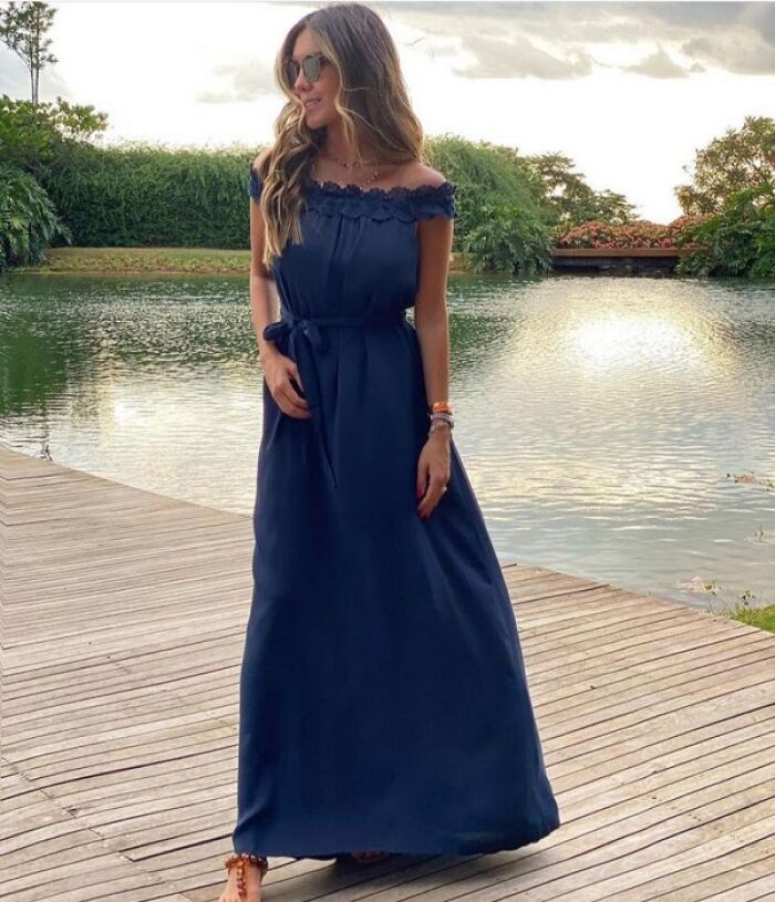 Imagem de Vestido Guipir Azul Lulu