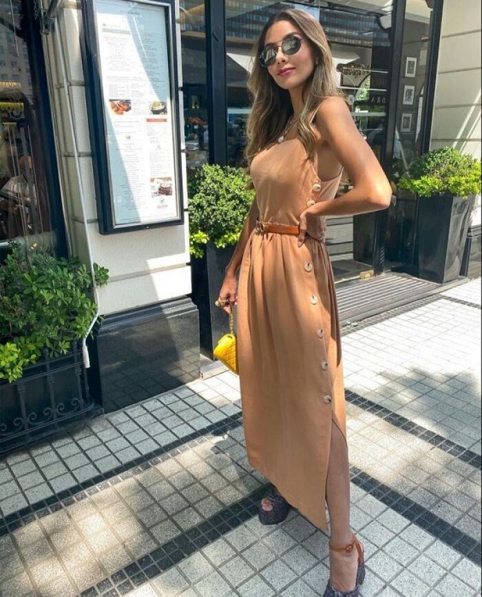 Imagem de Vestido Bege Botões Aquarella