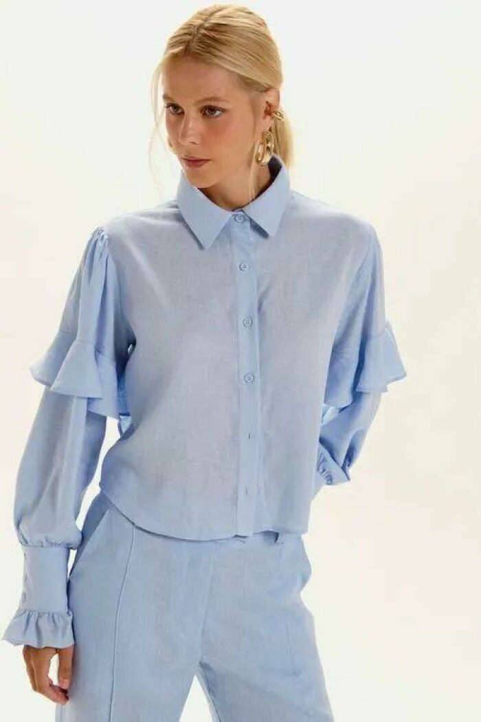 Imagem de Camisa Nadine Azul Cotton Le Blog