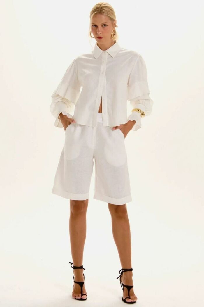 Imagem de Bermuda Lilian Off White Le Blog