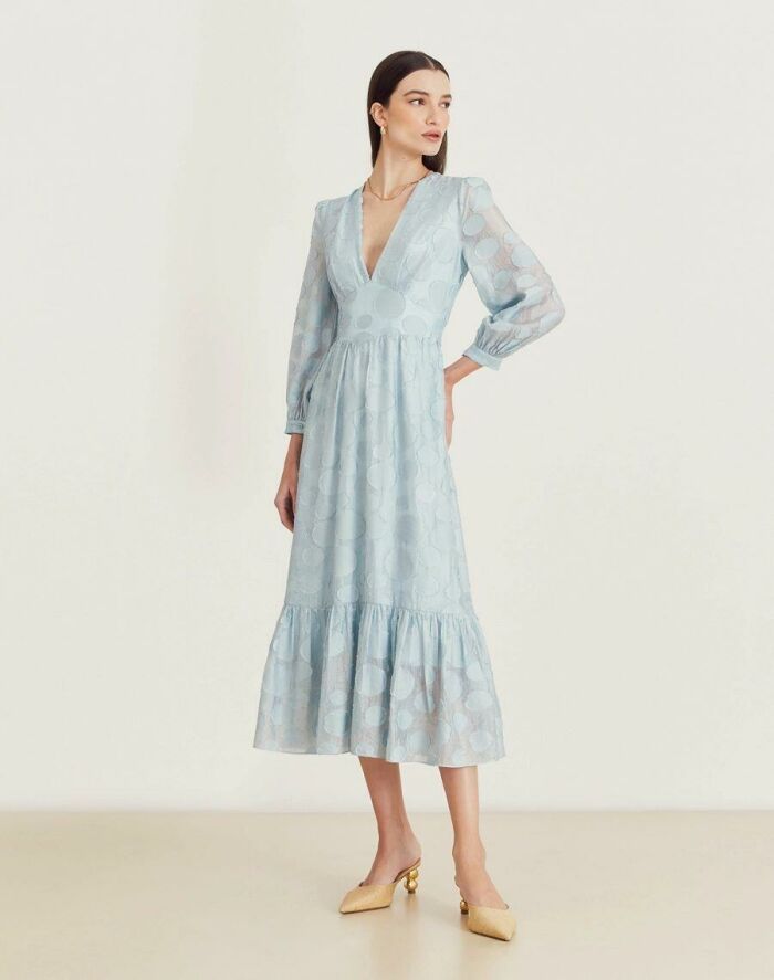 Imagem de Vestido Mídi Moss Azul Amissima