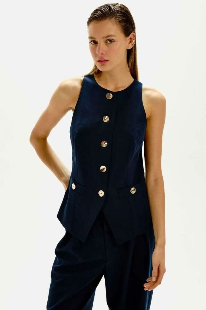 Imagem de Colete Vivian Azul Marinho Le Blog