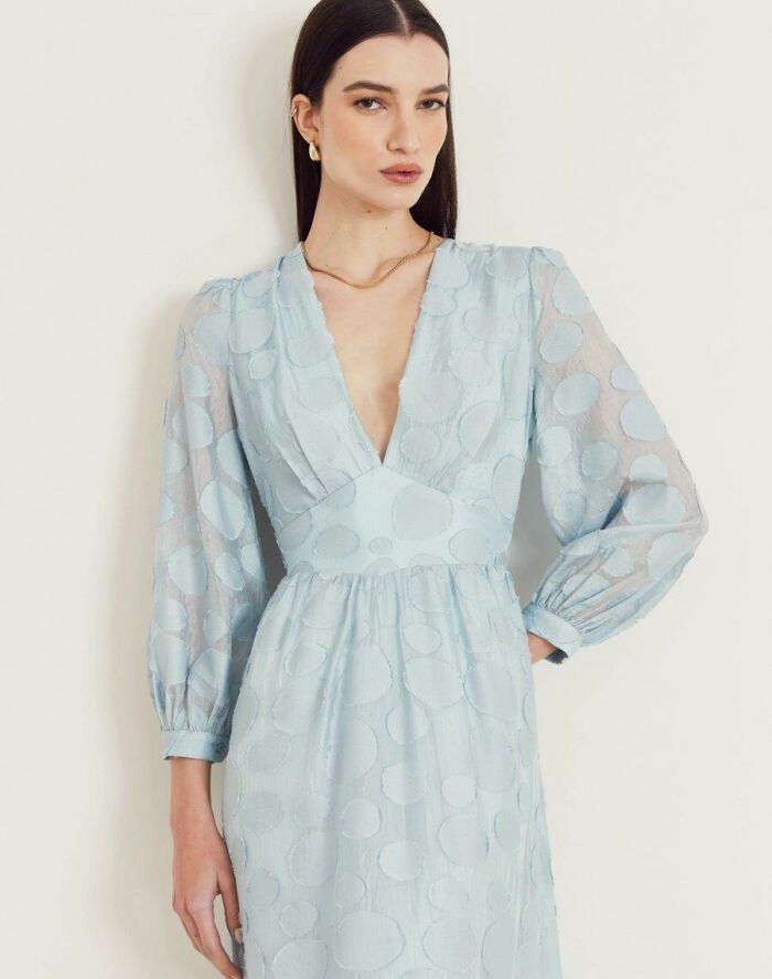 Imagem de Vestido Mídi Moss Azul Amissima