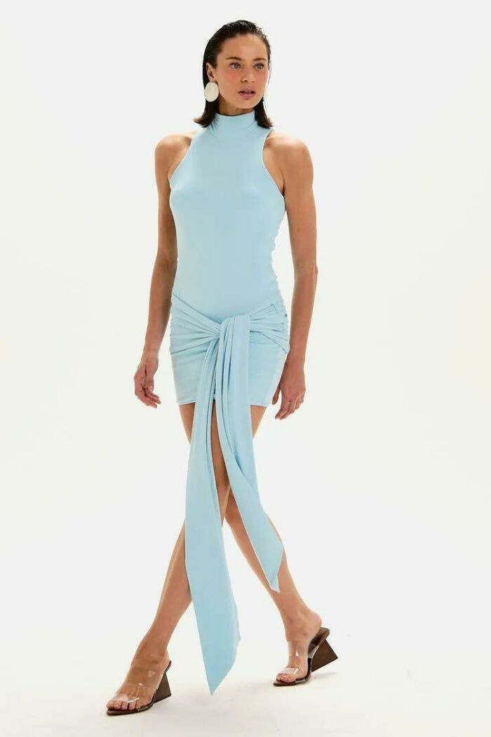 Imagem de Vestido Curto Teodora Azul Maré Le Blog