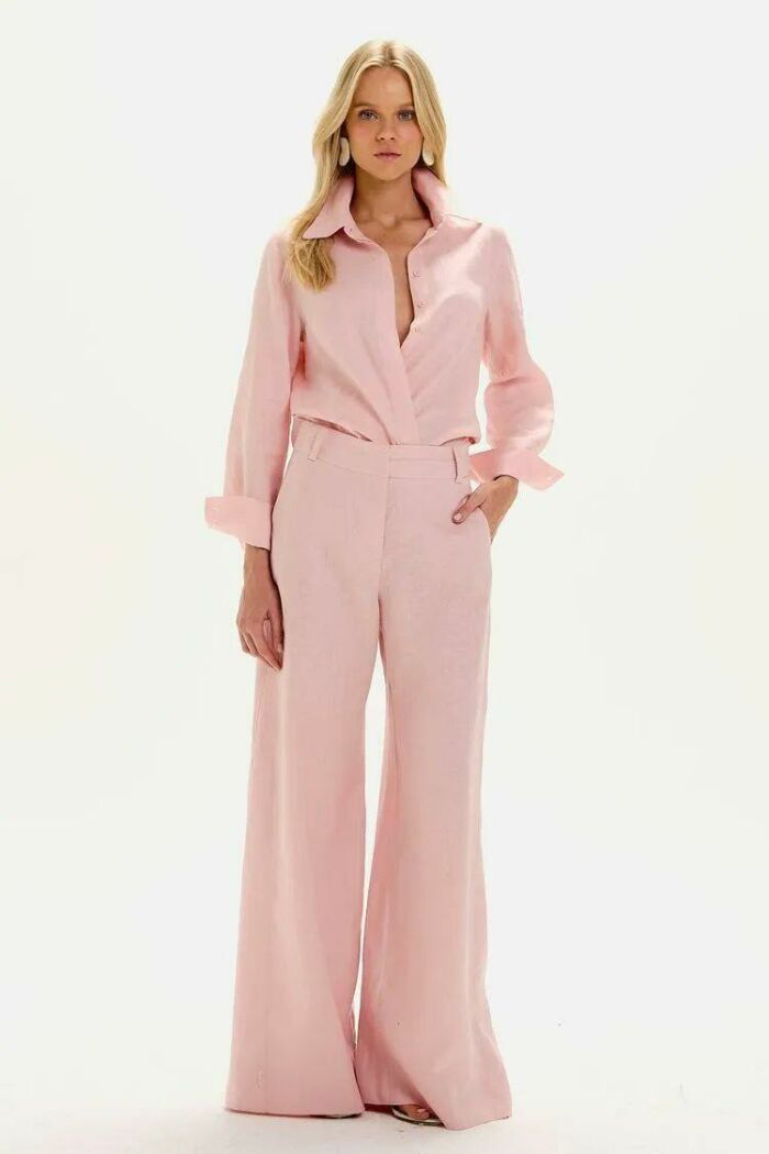 Imagem de Camisa Bia Rosa Plissê Le Blog