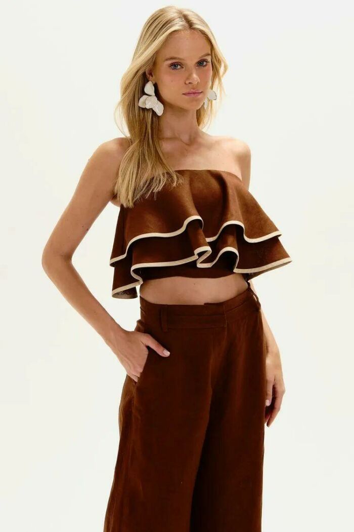 Imagem de Top Bia Marrom Pareô Le Blog