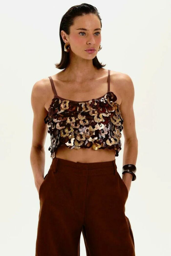 Imagem de Top Vicky Marrom Pareô Le Blog