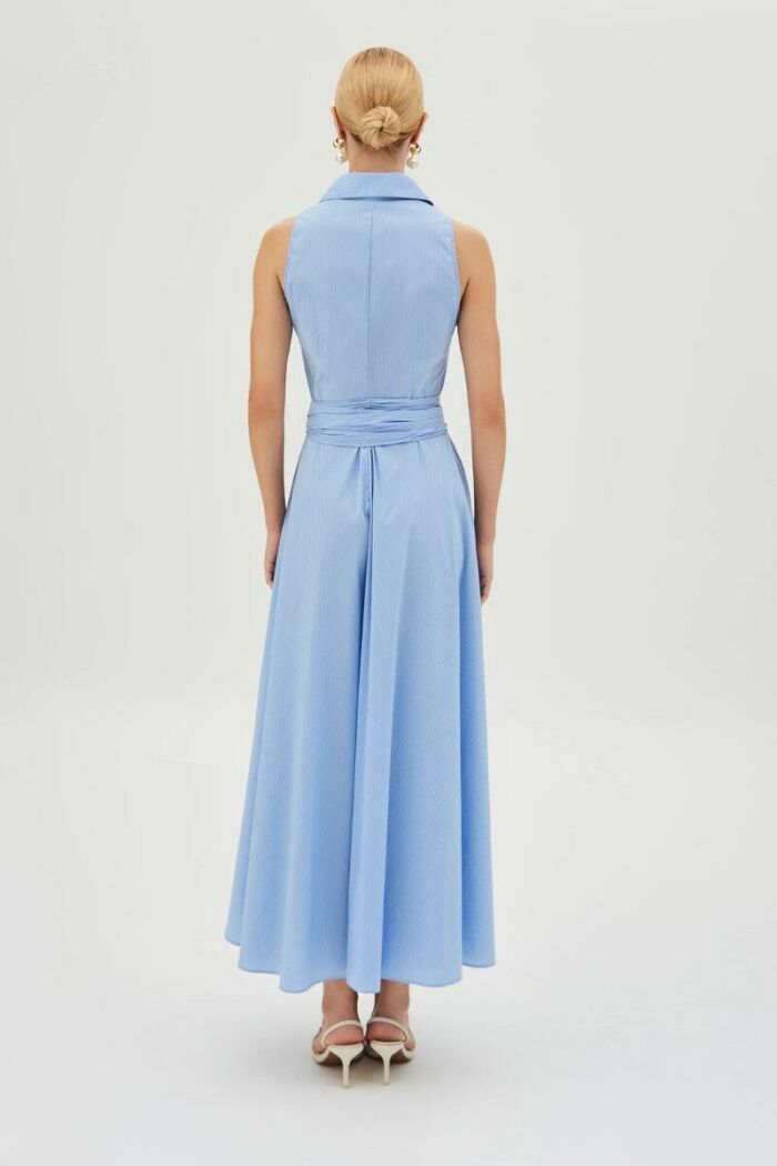 Imagem de Vestido Mídi Com Botões Vista Listrado Zen