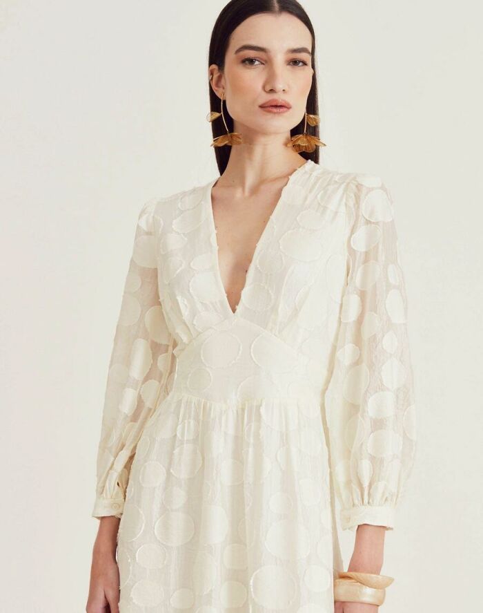 Imagem de Vestido Mídi Moss Branco Amissima