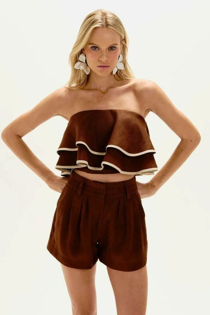 Imagem de Top Bia Marrom Pareô Le Blog