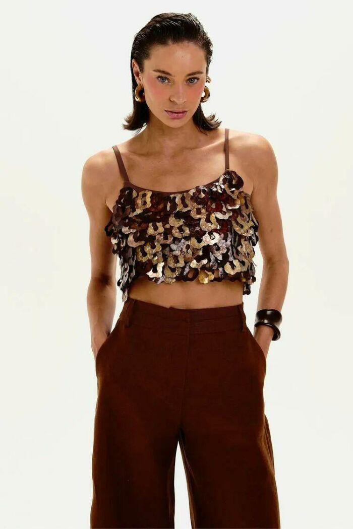 Imagem de Top Vicky Marrom Pareô Le Blog