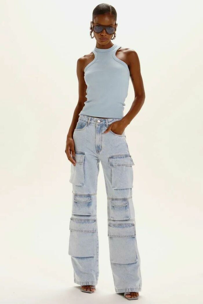 Imagem de Regata Bruna Azul Cotton Le Blog