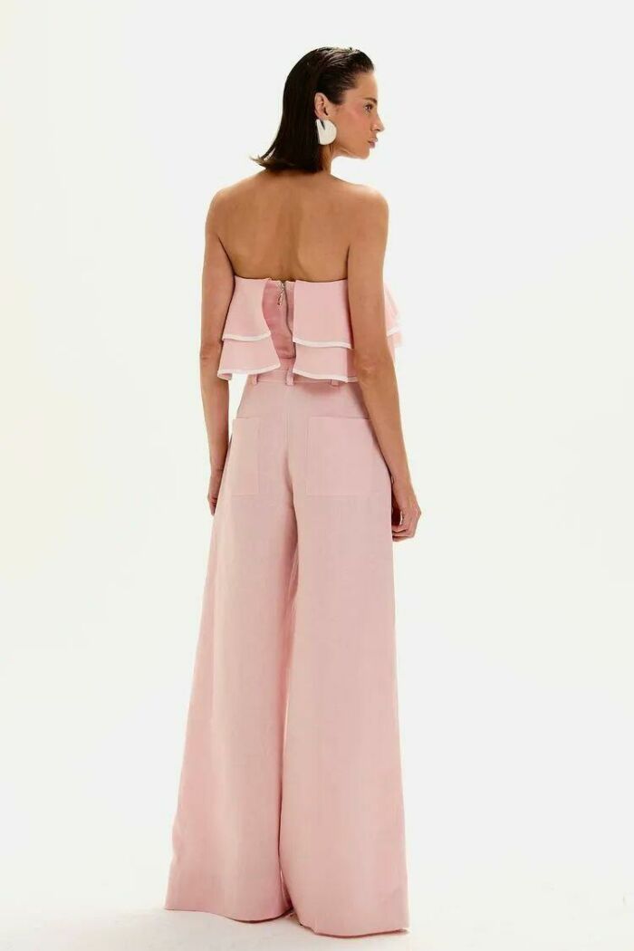 Imagem de Calça Bia Rosa Plissê Le Blog