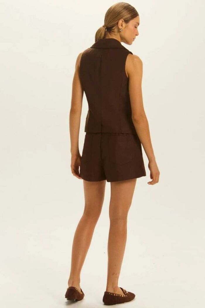 Imagem de Shorts Saia Pâmela Marrom Coffee Le Blog