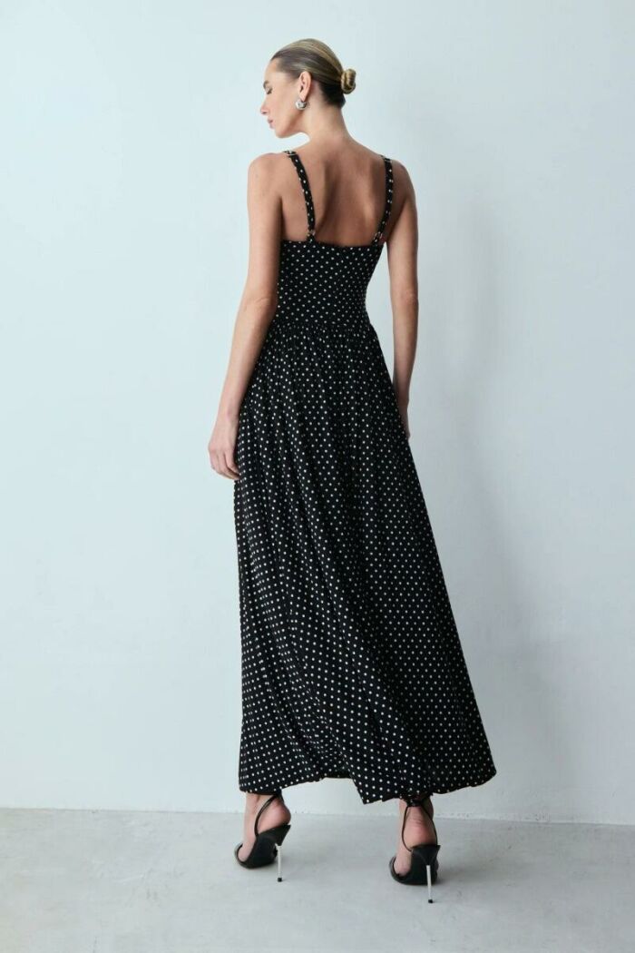 Imagem de Vestido Mídi Com Drapeados Busto Alças Médias Poás Zen