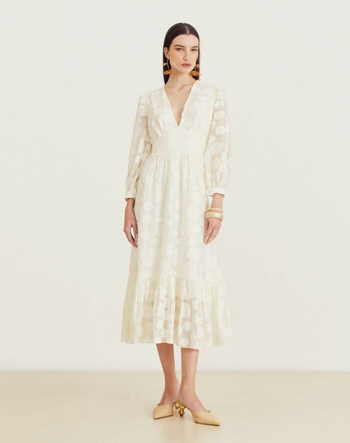 Imagem de Vestido Mídi Moss Branco Amissima