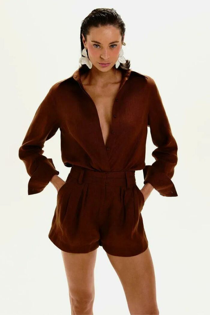 Imagem de Shorts Bia Marrom Pareô Le Blog