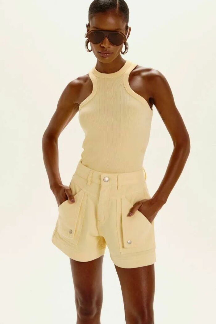 Imagem de Shorts Sarja Flávia Amarelo LIght Le Blog