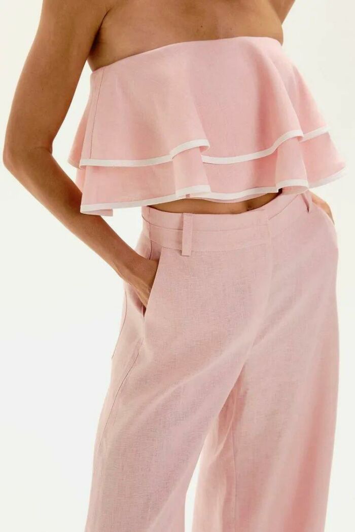 Imagem de Calça Bia Rosa Plissê Le Blog