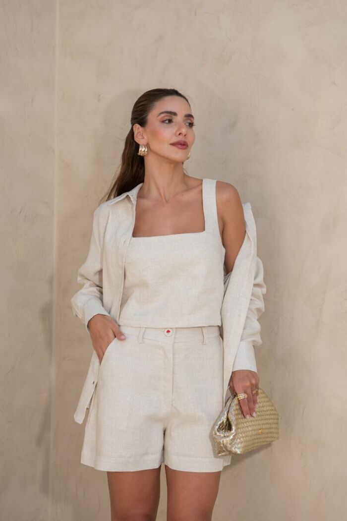 Imagem de Conjunto Cogumelos Linho Bege Olívia