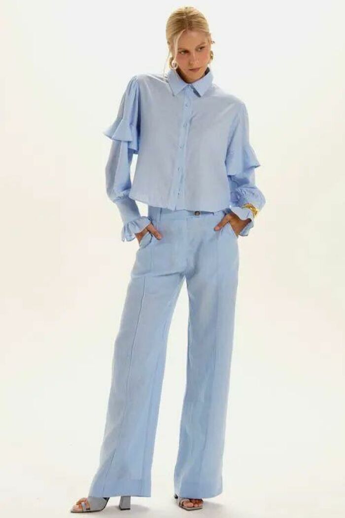 Imagem de Camisa Nadine Azul Cotton Le Blog