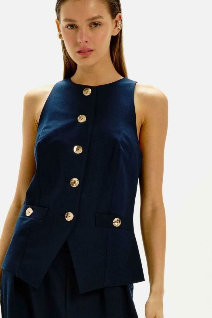 Imagem de Colete Vivian Azul Marinho Le Blog