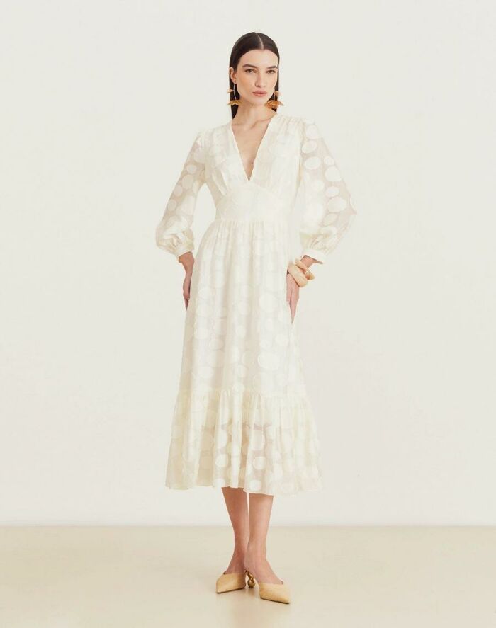 Imagem de Vestido Mídi Moss Branco Amissima