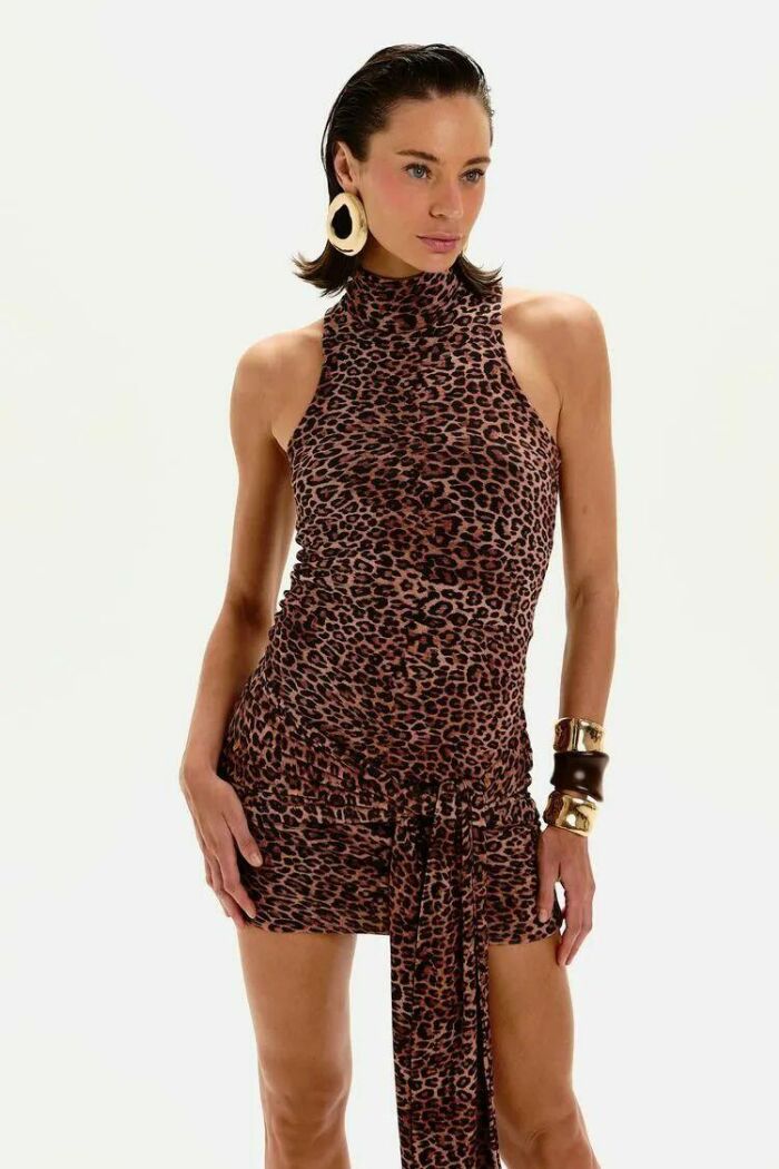 Imagem de Vestido Curto Teodora Estampado Onça Le Blog