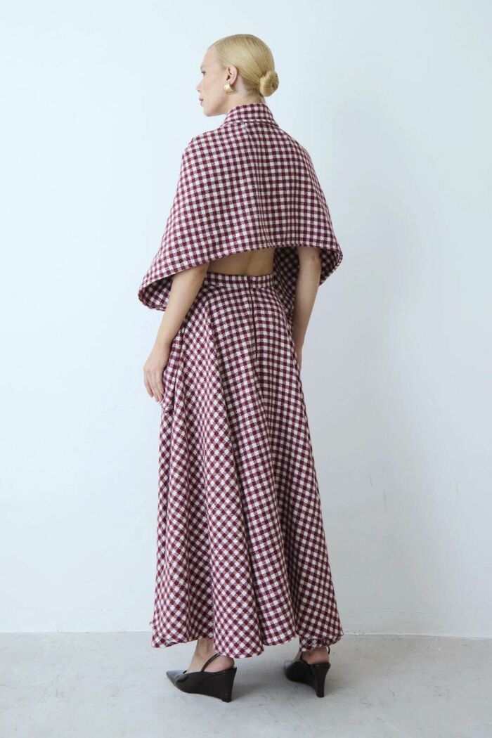 Imagem de Saia Mídi Ampla Xadrez Zen