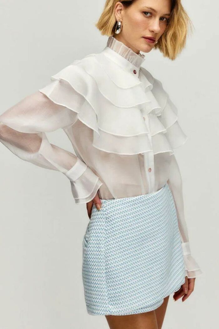 Imagem de Shorts Saia Clarice Tweed Ice Le Blog