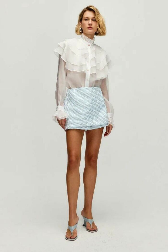 Imagem de Shorts Saia Clarice Tweed Ice Le Blog