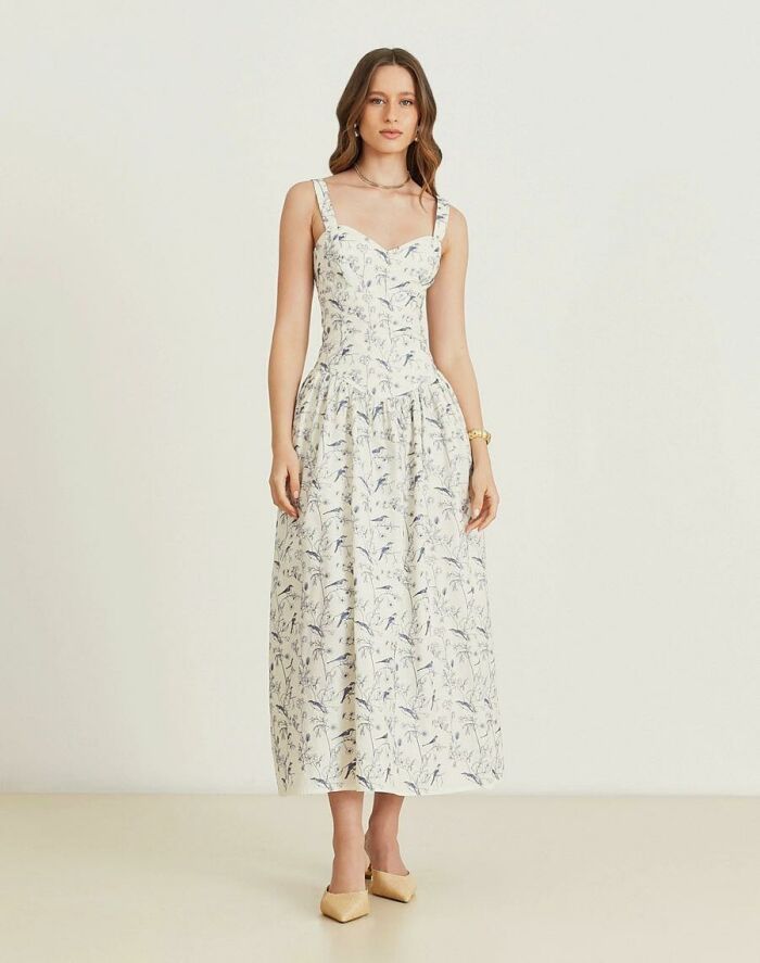 Imagem de Vestido Mídi Naty Branco Amissima